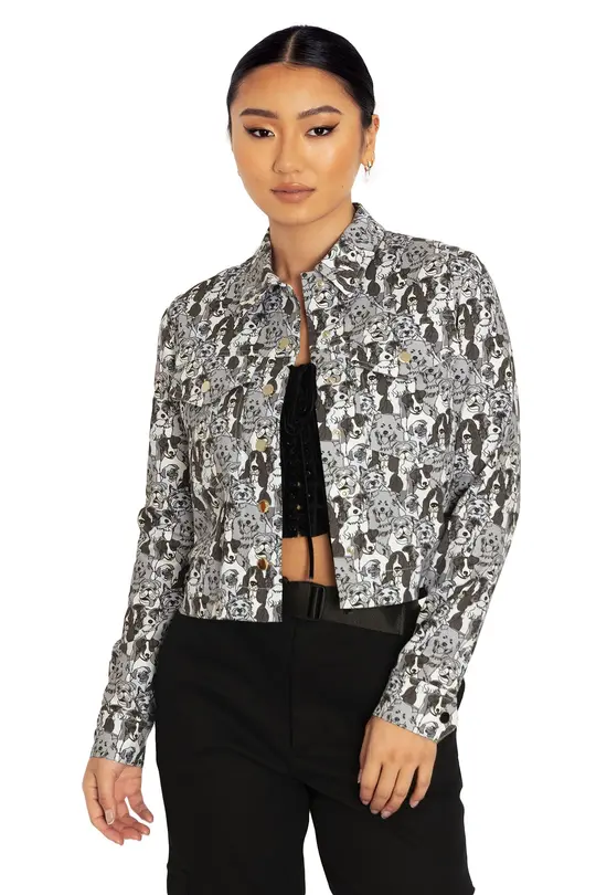 Drawn Dogs Crop Jacket