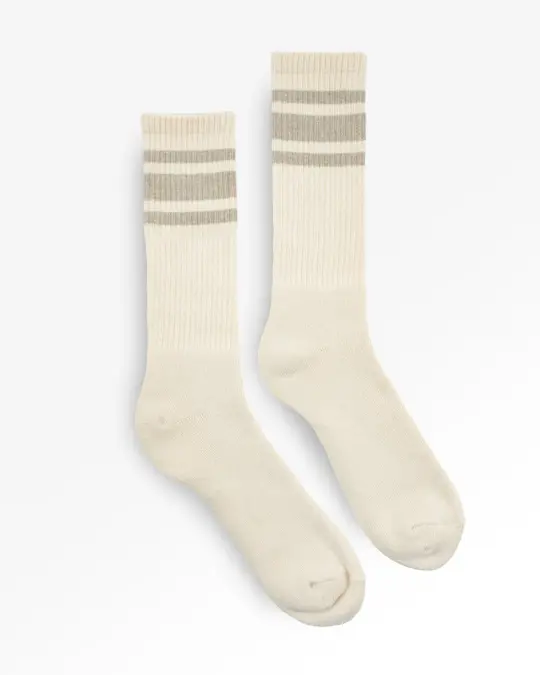 Decka Showatabé Organic '80s Skater Socks - Ecru x Grey