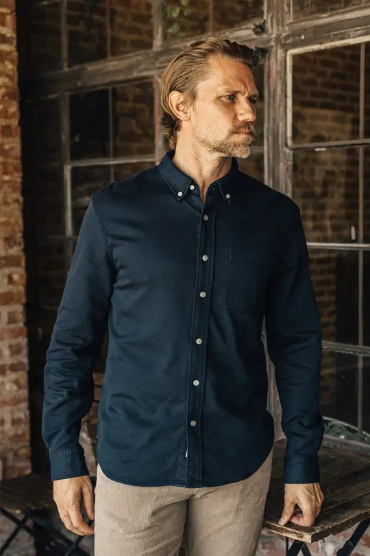 The Tack Double Weave Dobby Stretch - Navy