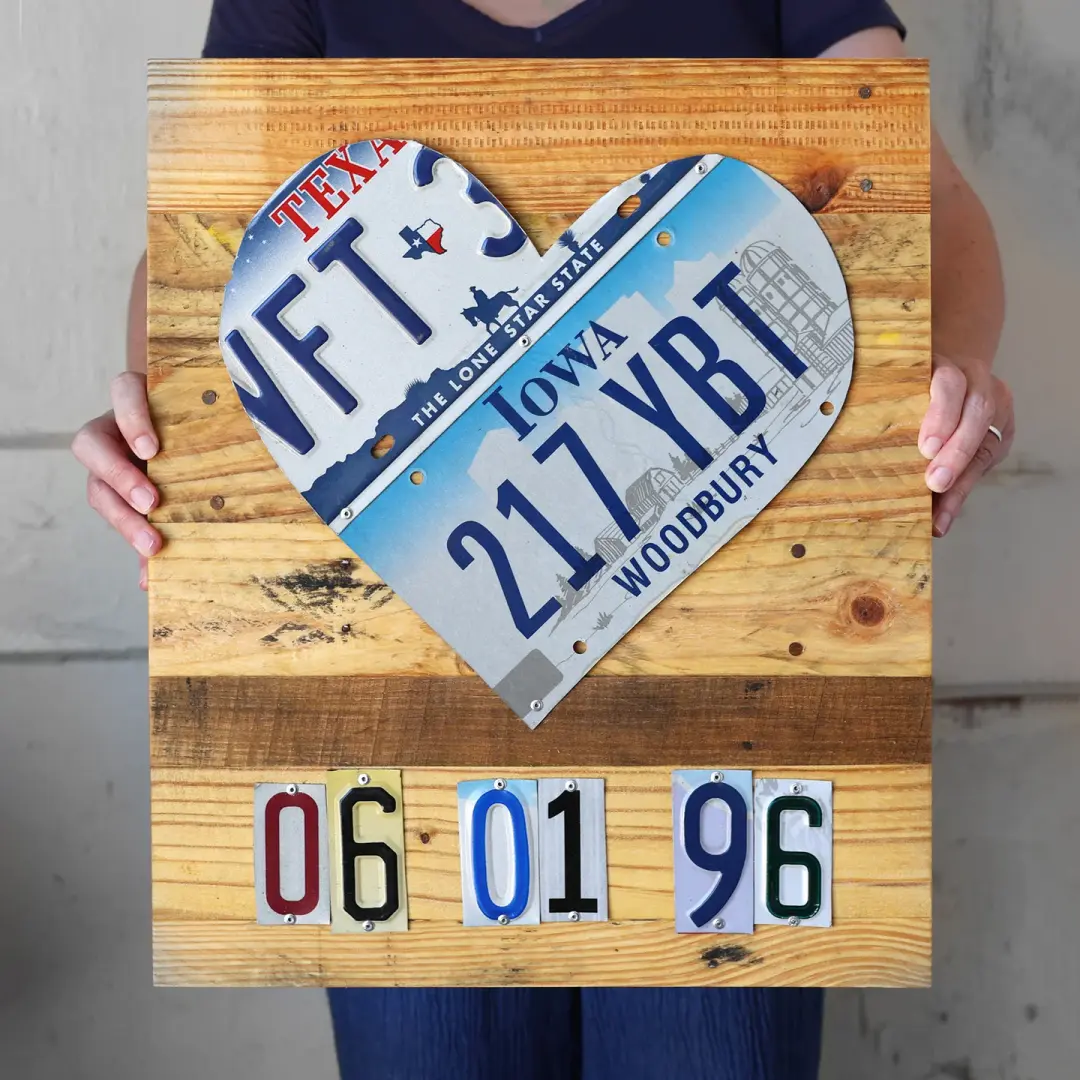 Heart Art—State Plates & Dates