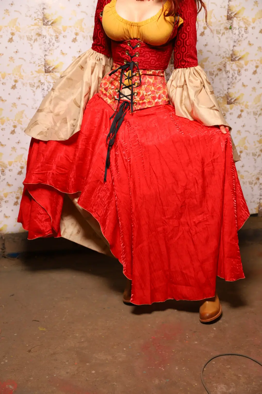 06. Crescent Skirt in Hot Rod Shimmer - The Marinara Maidens Collection