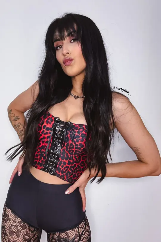 Claws Out Red Lace Up Bustier Crop