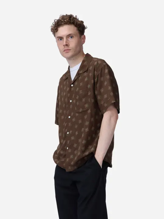 Vacation Shirt ~ Brown Rayon Cube