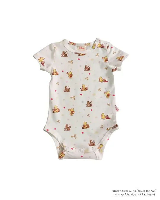 Short-Sleeve Onesie - White Harvest Pooh