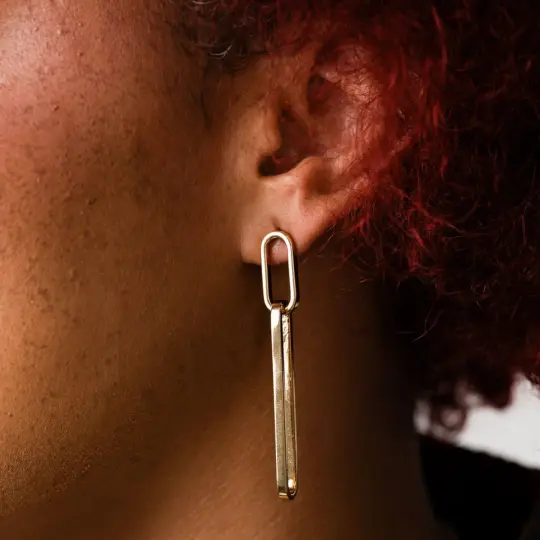 18k Gold-Plated Copper Paperclip Drop Earrings