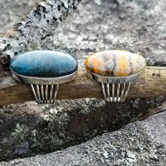 Terang - Apatite / Bumblebee Rings in Sterling Silver