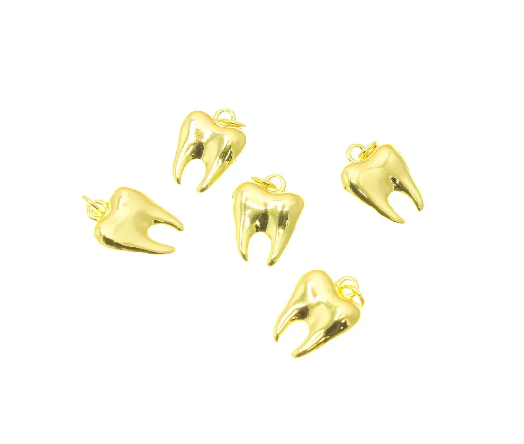 18k Gold Tooth Charm Pendant Minimalist Jewelry CPG2210