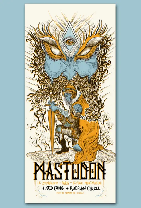 MASTODON (Paris 2017) screenprinted poster