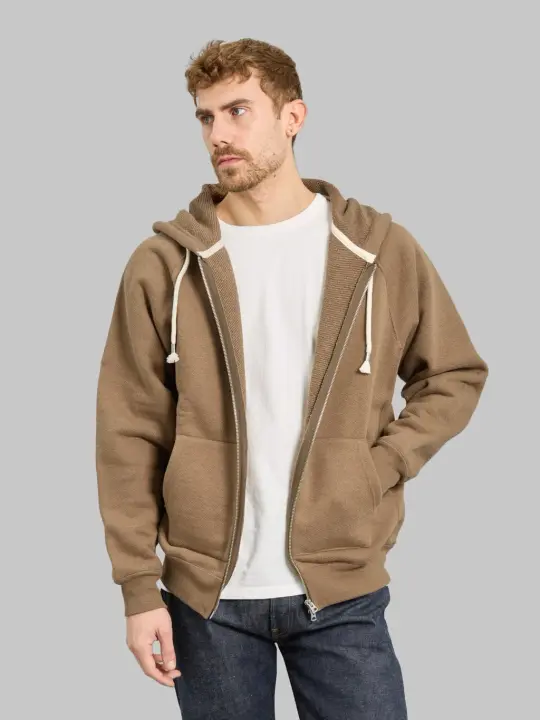 Wonder Looper Zip Hoodie Iron Mordant Foxfibre® Double Heavyweight French Terry Coyote 80