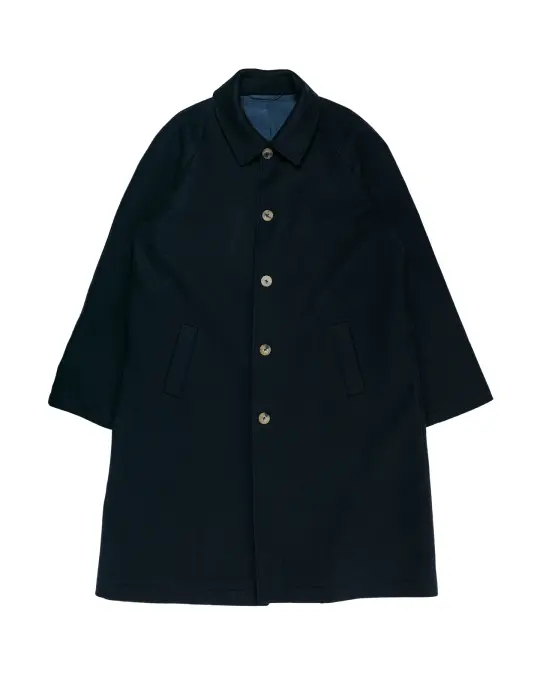 De Bonne Facture Parisian Raglan Coat Austrian Wool Navy