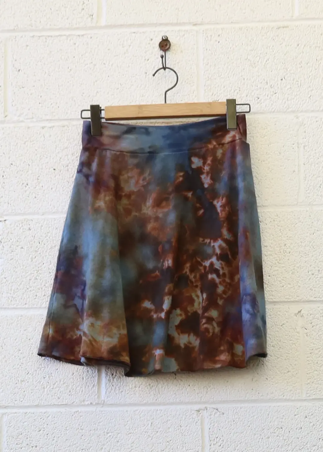 OOAK - Wanderer Short Skirt  / S / Med Hemp/Organic Cotton / Ice Dye (160)