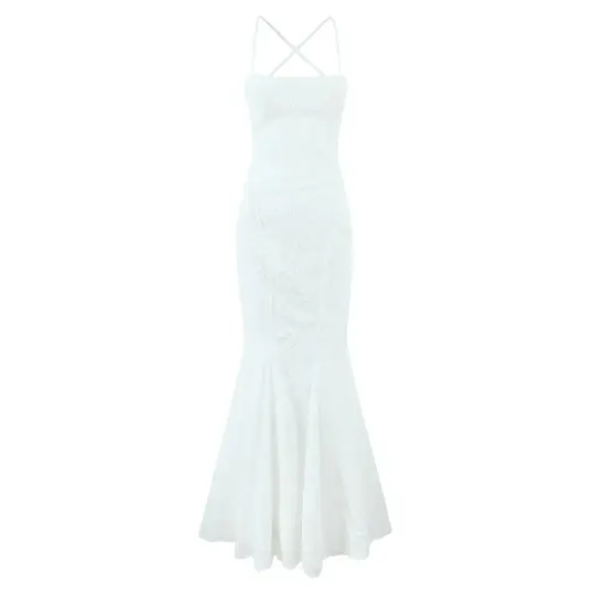 American style sexy lace figure-revealing tie waist fishtail skirt sweet backless slim long skirt R3102
