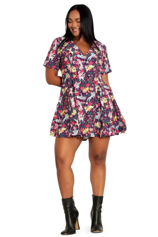 Eevee Evolution Floral V Dress