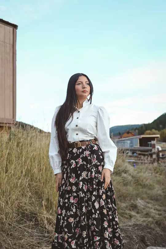 Cotton Prairie Blouse in Eggshell