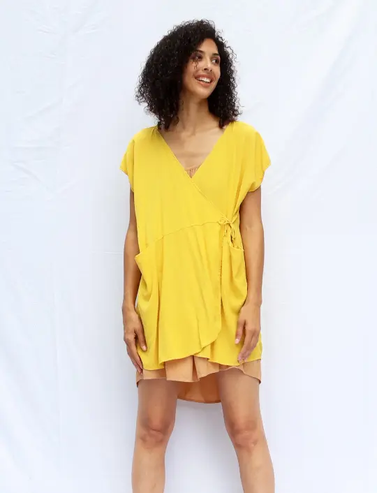 Silk Wrap Origami Tunic Kaftan