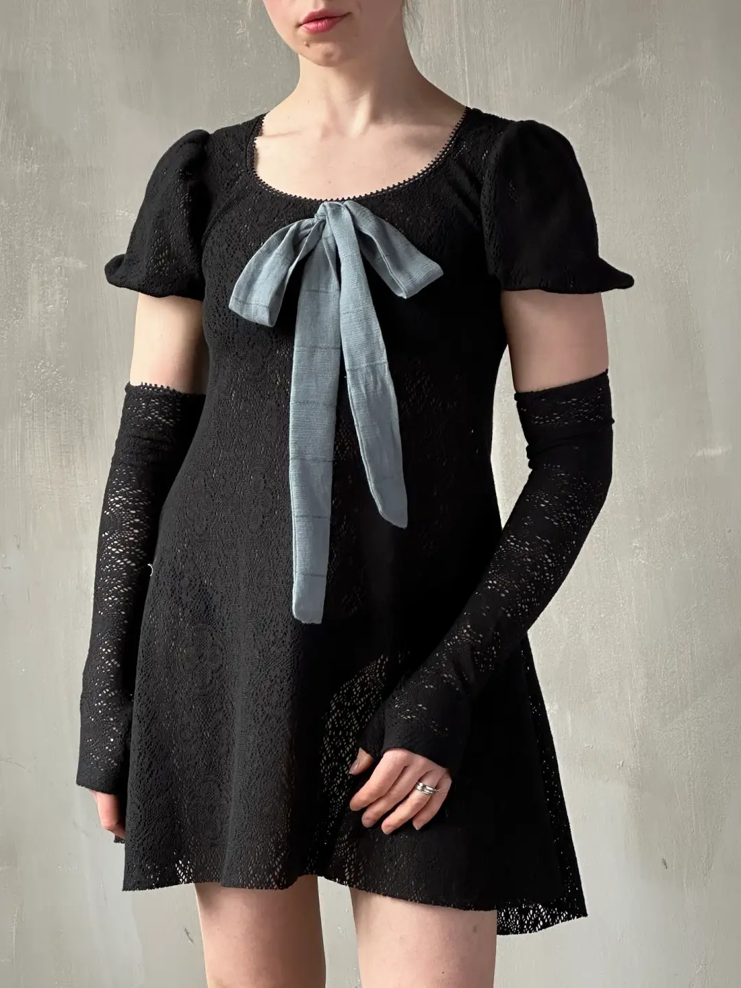 Spring '26: Armwarmer in Black Cotton Lace (In Stock)