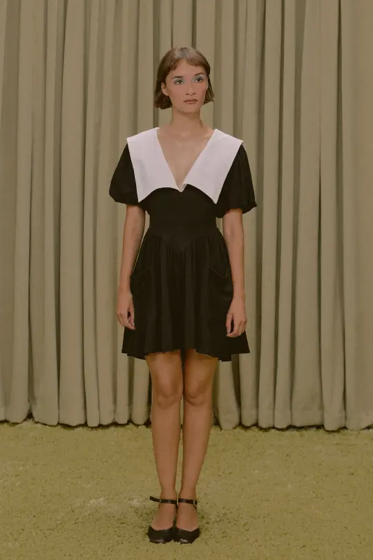 Puritan Soft Linen Mini Dress Black