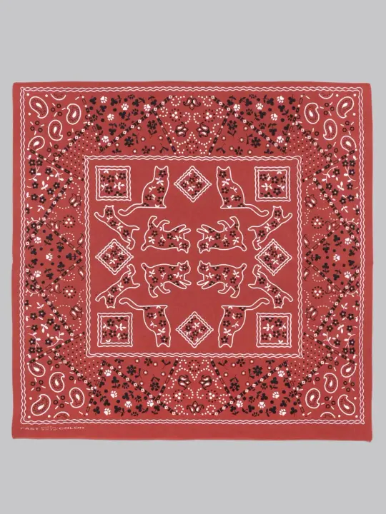 TCB Two Cats Bandana Red