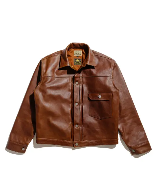 The Real McCoy's MJ23013 Type I Leather Jacket Brown