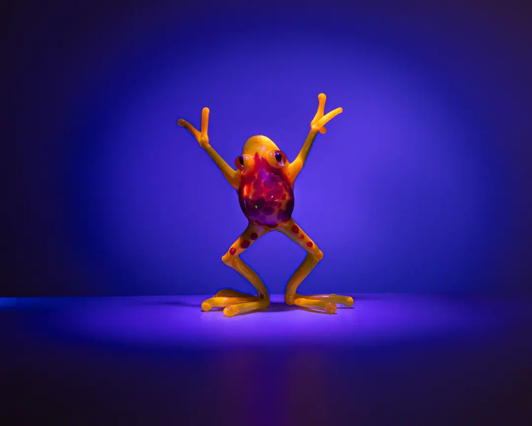 Handmade Uranium Glass Frog Figurine – UV Reactive Sculpture