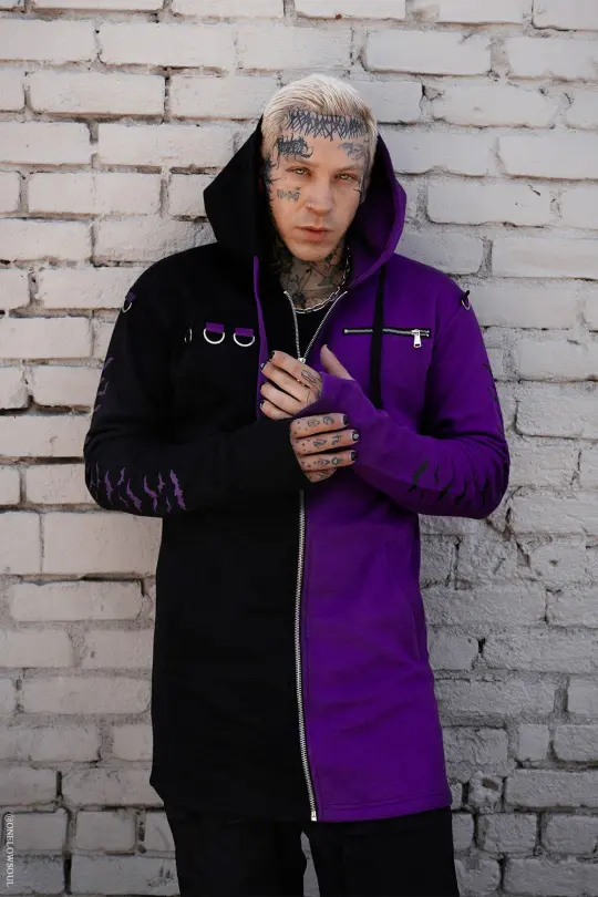 Split Mage Hoodie [Black/Purple]