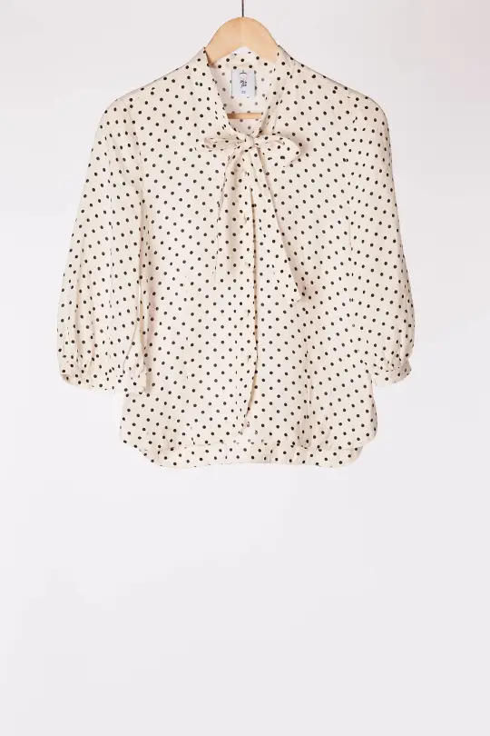 Jasmine Shirt, 3/4 Sleeve, Tiny Dots