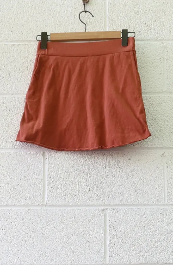 Sale - Weekend Joey Mini Skirt / Organic Cotton / XS / Terra-cotta  (53)