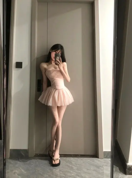 Balletcore Strapless Corset Mini Dress with Ruched Bodice R9143