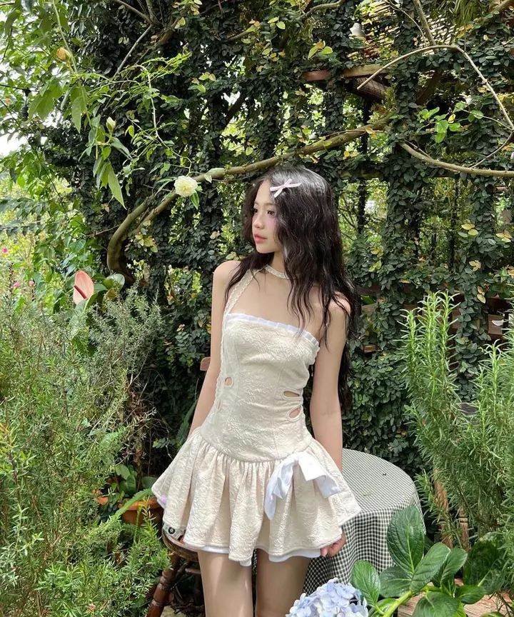 Apricot tube top design cute waist sexy short skirt homecoming dress R3885