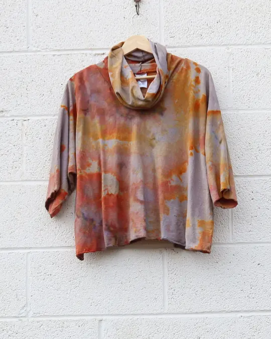 OOAK - Pilgrim Poppy Shirt / XS-S / Light Hemp / Ice Dye (335)