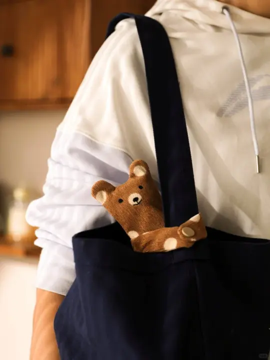 Hugging Bear Zipper Pouch — Handmade Bag Charm