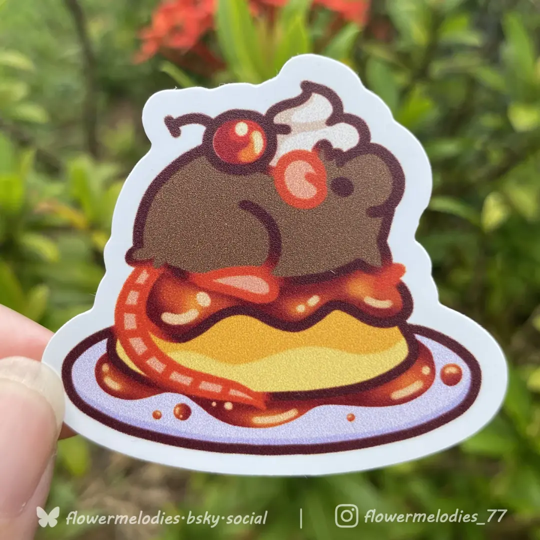 Pudding Rat sticker - Brown