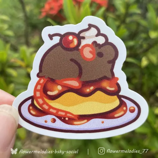 Pudding Rat sticker - Brown