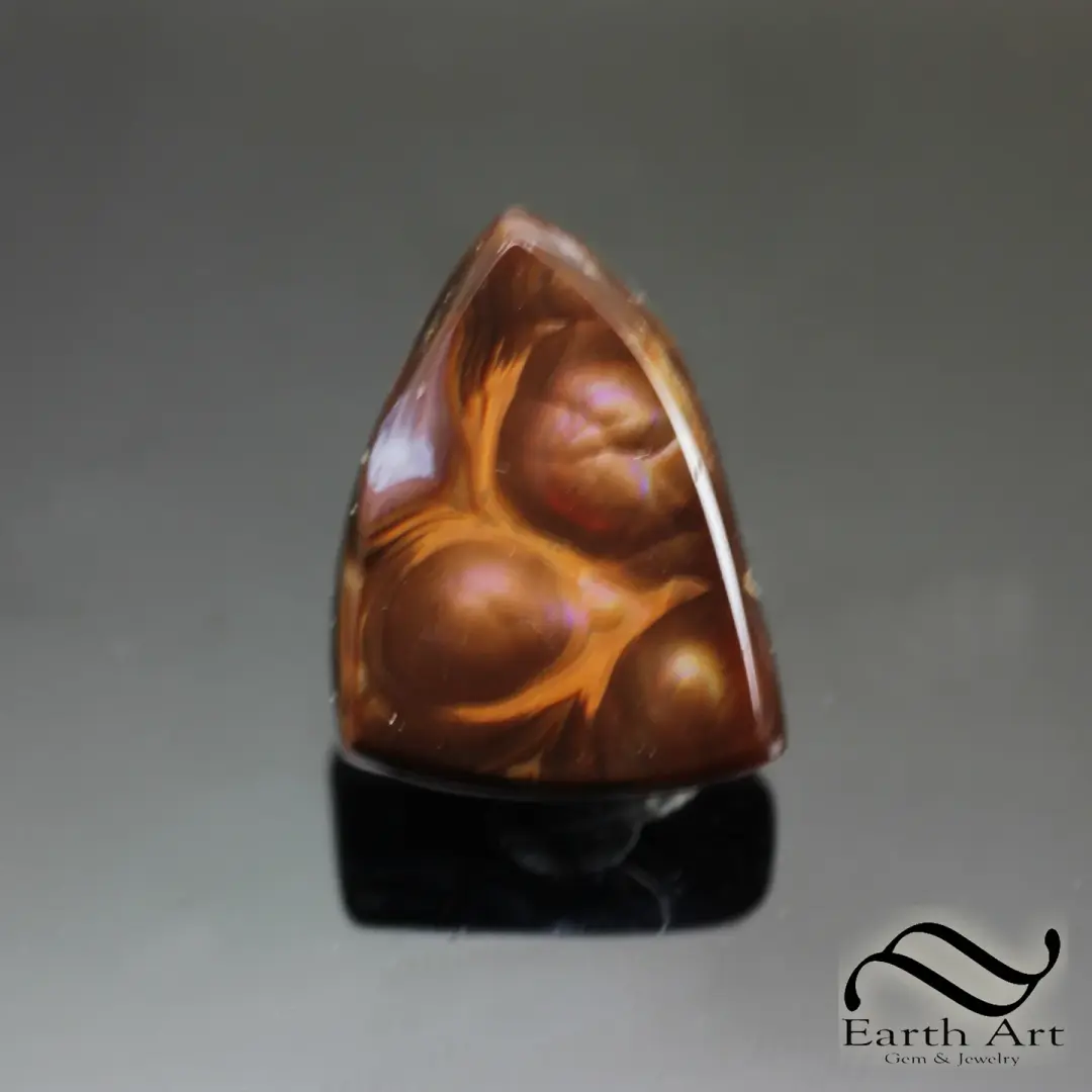 Freeform Triangle cut Fire agate - 27.5 carats
