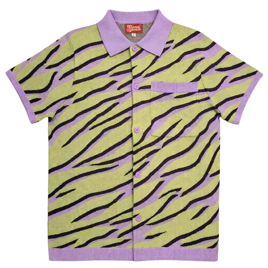 Electric Zebra Button Up