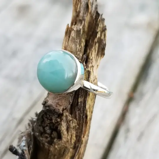 Isle - Larimar Ring in Sterling