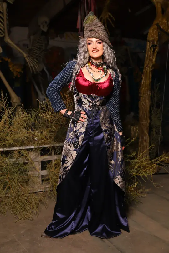 09. Birch Vixen in Navy & Pearl Damask - The Prismatic Potion Collection