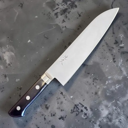 Tsunehisa Mono AUS-8 Santoku with Black Western Handle