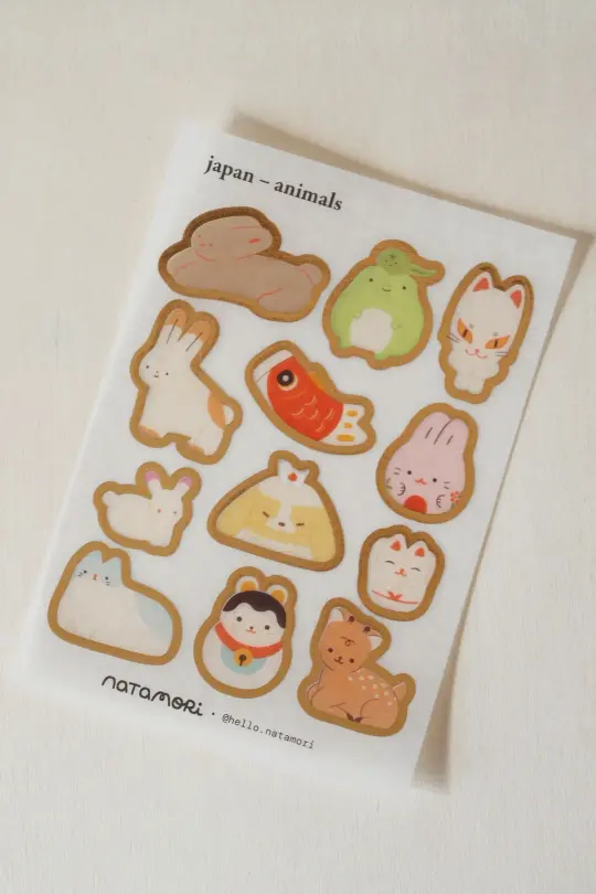 Japan Animals - Mini Washi Sticker Sheet