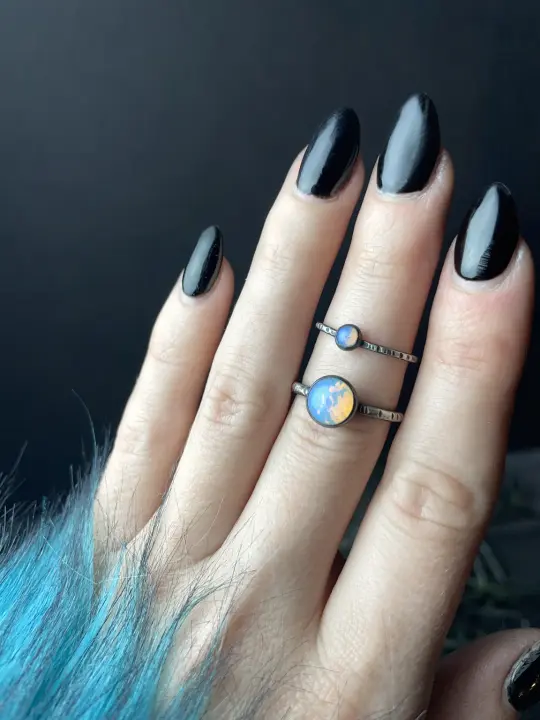 Lavender & Peach Psychedelic Stacking Rings