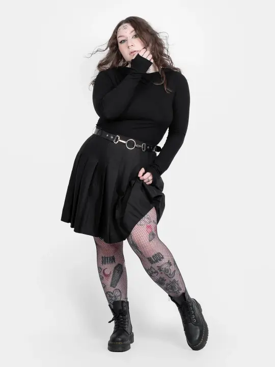 TALL Czarna tennis skirt ze szlufkami