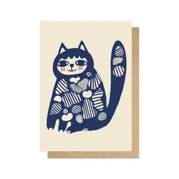 Patterned Cat Greetings Card