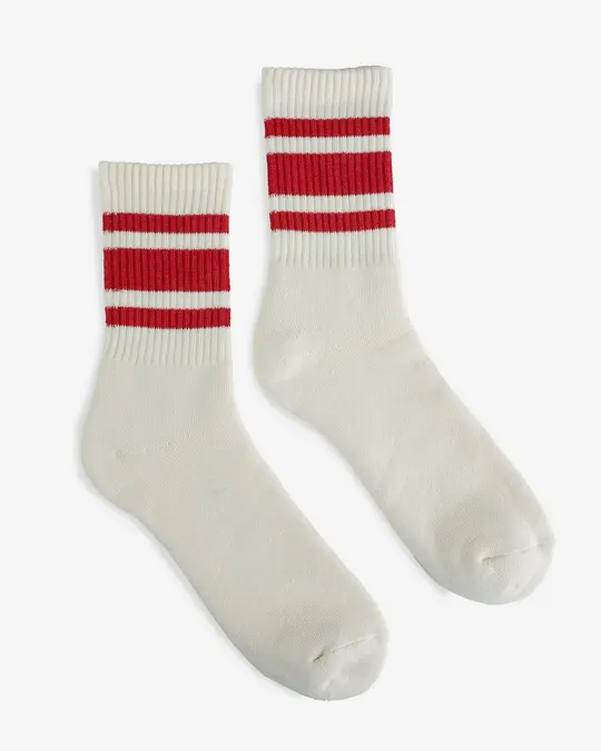 Decka 80s Skater Socks - Short Length - Red