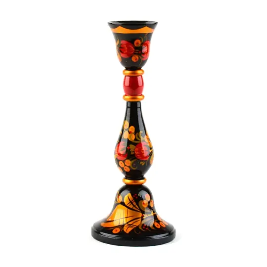 Russian Red Berries Khokhloma Candle Holder