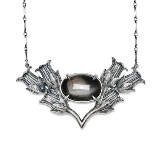 Sleeping Nightshade. Black Star Diopside Necklace.