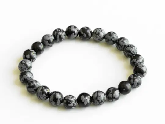 Snowflake Obsidian Gemstone Bracelet