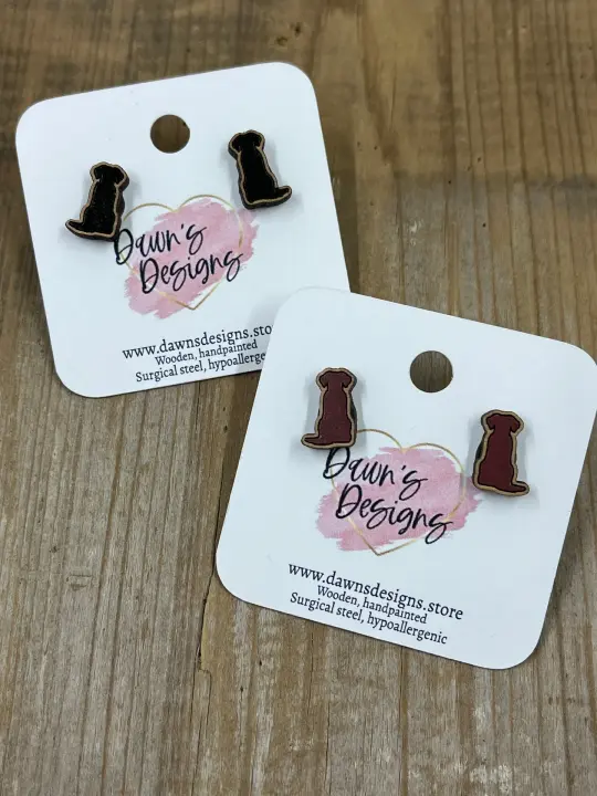 Dog Silhouette Stud
