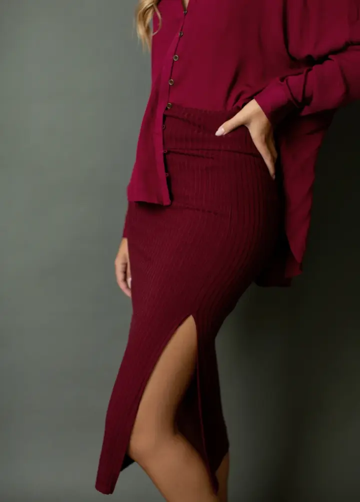 Whitley Skirt in Wine