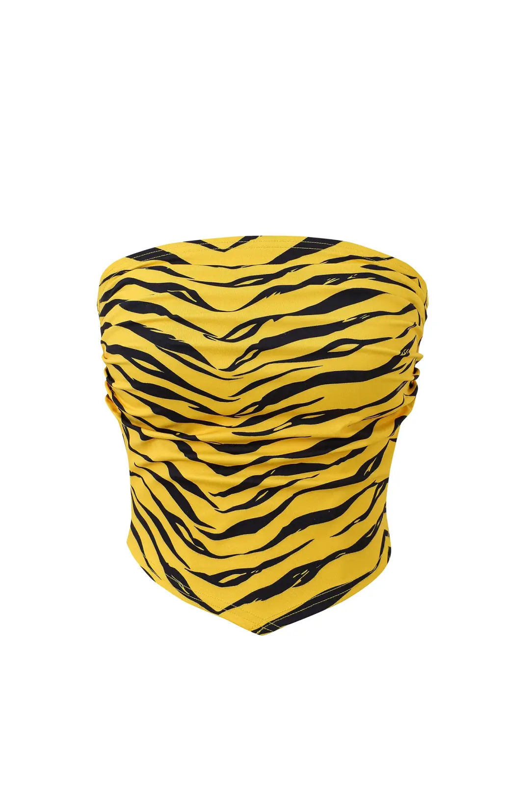 Strapless Swim Tube Top Tiger Stripe