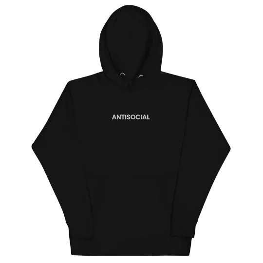 Antisocial Embroidered Hoodie